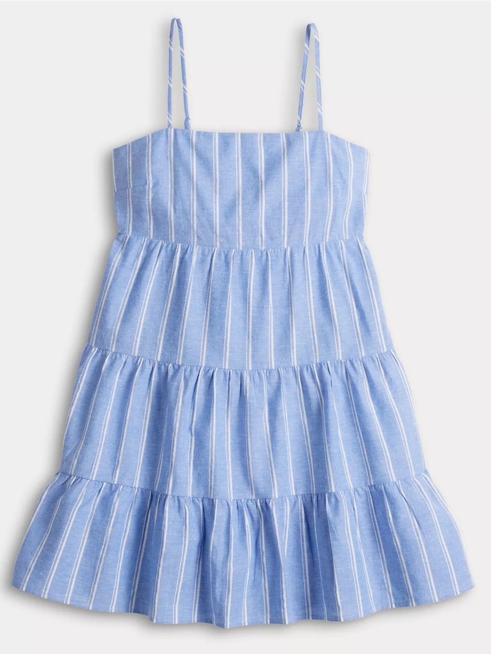 Almost Famous Blue and White Striped Tiered Sundress